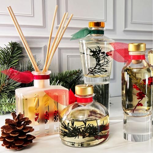Reed Diffuser Set, PURIFY Rosewater Scented Oil Diffuser with Sticks, Home Fragrance Accessories for Bathroom Shelf Decor, Aroma Diffusers for Home or Office Desk, USA Made