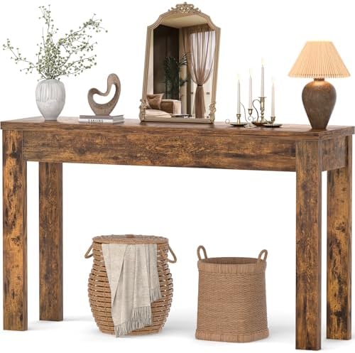 Armocity Console Table for Entryway, 47" Farmhouse Sofa Tables Narrow Long