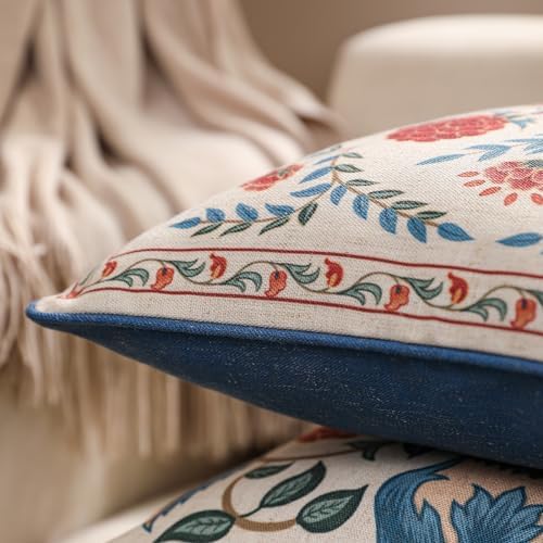 patdrea Designer French Vintage Throw Pillow Cover,18"x18",Set of 2