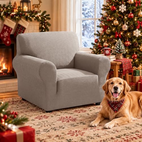 XINEAGE Stretch Armchair Slipcover, Non-Slip Pet Couch Cover,Khaki