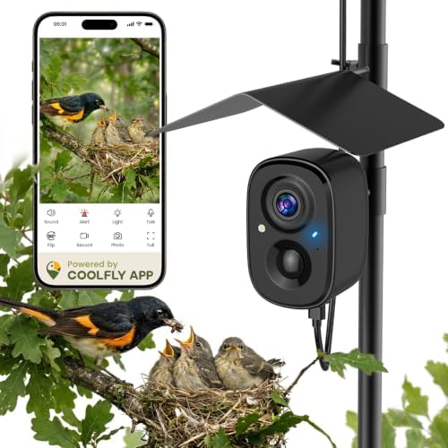 Smart Bird Camera Solar Powered with Pole for Feeder/Bath Birdwatching