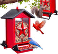 Squirrel Proof Bird Feeders for Outdoors with Weight-Activated, Metal 5LB Large Wild Bird Feeders for Cardinals,Blue Jay,Finch, Weatherproof Durable Hanging Bird Feeder for Backyard,Garden (Red)