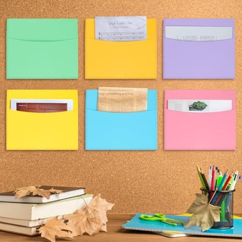 Newtay 24 Pcs Oversized Wall Pockets File Organizer, Macaron Color