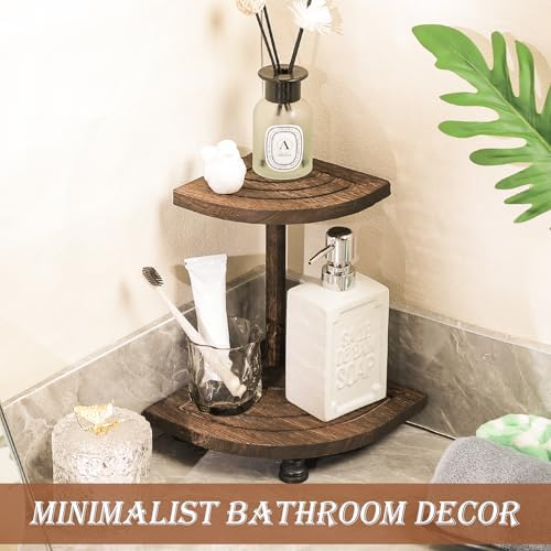 Tikea Wood Riser for Decor, 2-Tier Farmhouse Display Riser Counter Shelf