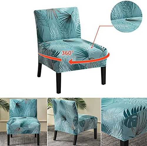 Eco-Ancheng Armless Chair Slipcover Removable Armless Accent Chairs Covers Washable Armless Slipper Chair Slipcover Printed Armless Chair Furniture Protector Covers for Living Dining Room Hotel