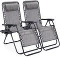 Sweetcrispy Zero Gravity Chairs Set of 2, Folding Lounge Chairs