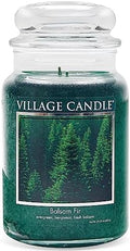 Village Candle Balsam Fir Large Apothecary Jar, Scented Candle, 21.25 oz., Green