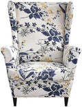 HZDHCLH Wingback Chair Slipcovers 2 Piece,Stretch Spandex Wing Chair Covers for Living Room Armchair,Washalbe Sofa Slipovers
