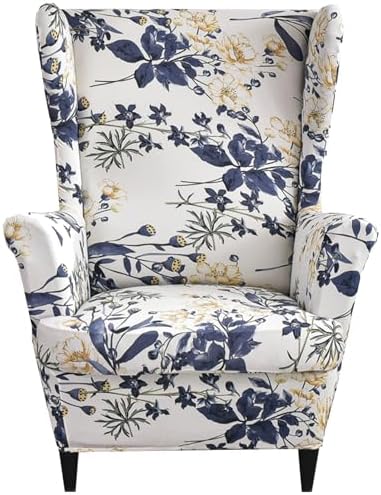 HZDHCLH Wingback Chair Slipcovers 2 Piece,Stretch Spandex Wing Chair Covers for Living Room Armchair,Washalbe Sofa Slipovers