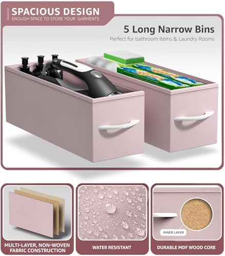 Sorbus 5-Drawer Narrow Dresser for Bedroom (Pink)