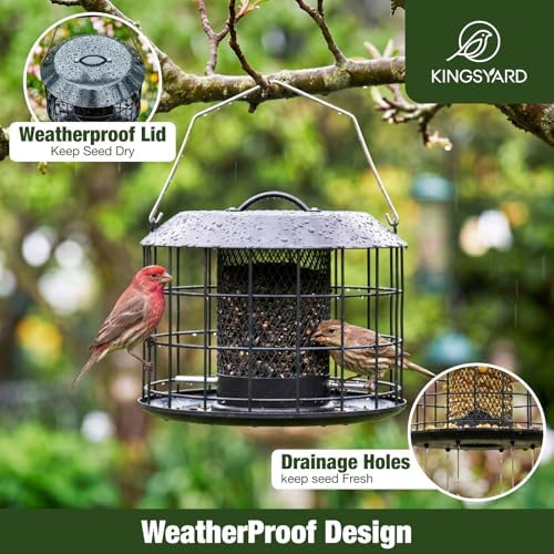Kingsyard Squirrel Proof Metal Mesh Tube Bird Feeder