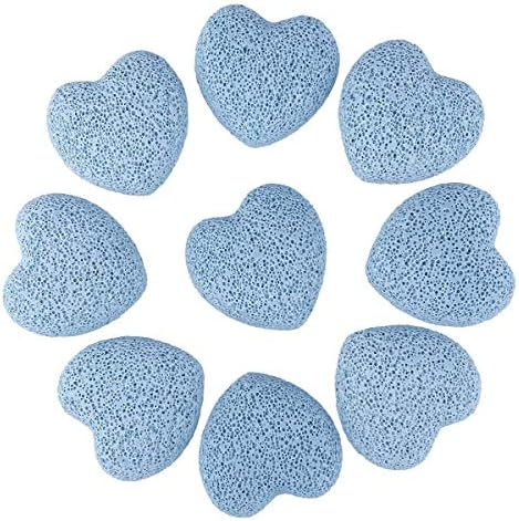 rockcloud 10 PCS 0.9" Bluelack Lava Rock Stone Heart Shape Pocket Stones