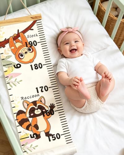 Growth Height Chart for Kids, Removable 79"x7.9" (Cute Animal)