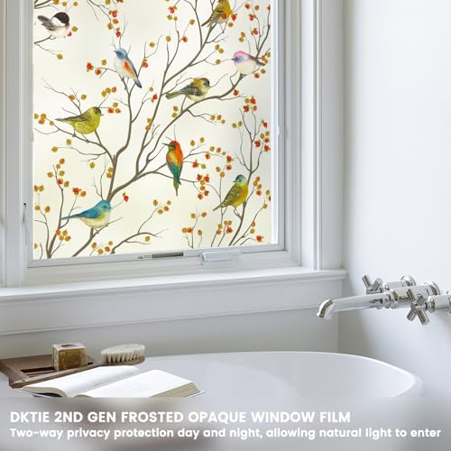 DKTIE Frosted Window Privacy Cling Film Included Tools 17.7in X 78.7in