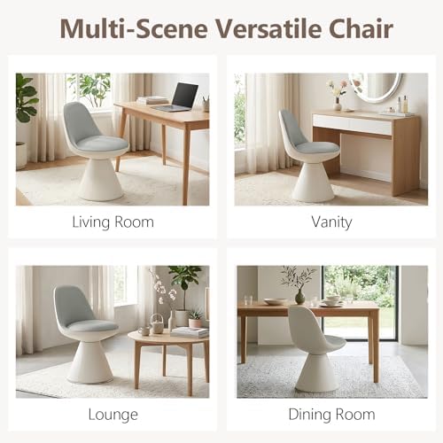 Modern Upholstered Vanity Stool Chair, Comfy PU Leather Ottoman Stool