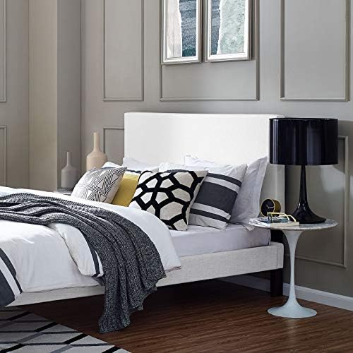 Modway Taylor Full/Queen Upholstered Linen Fabric Headboard, White