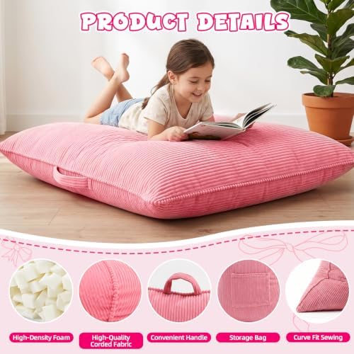 3 in 1 Kids Bean Bag Chair, Comfy Floor Sofa Chairs with Removed Cover