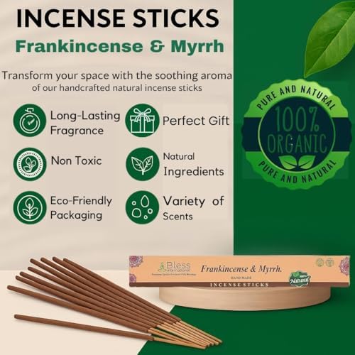 Bless-Organic-Frankincense-and-Myrrh 100%-Natural-Handmade-Incense-Sticks