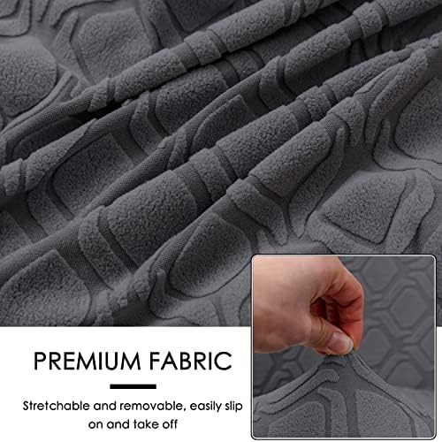 MIFXIN 2 Piece Stretch Jacquard Tub Chair Cover with Cushion Cover Soft Removable Club Chair Slipcovers Armchair Sofa Couch Furniture Protector for Living Room Counter Bar Cafe (Dark Grey)