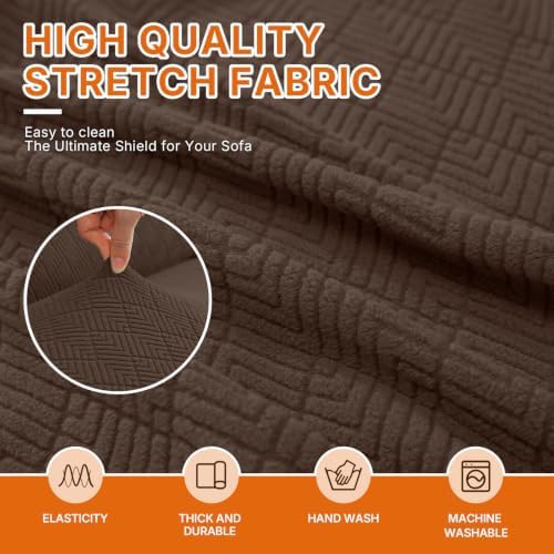 XINEAGE Stretch Armchair Slipcover, Non-Slip Pet Couch Cover,Light Coffee