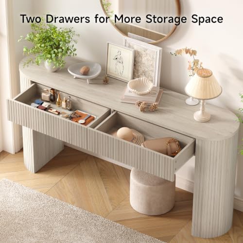 ONBRILL 63 Inch Console Table with 2 Drawers, Entryway Tables with Storage