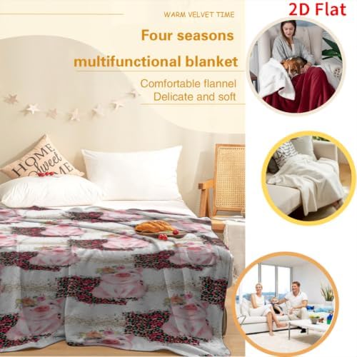Cartoon Pig Blanket 50"x60", Soft Lightweight Throw Blanket for Kids Teens Adults, All Season Cozy Decorative Blanket for Sofa Bed Couch Travel