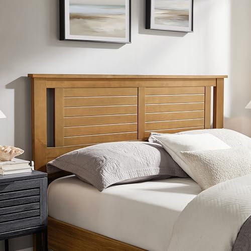 ComfIQ Serene Wood Panel Headboard with Horizontal Scoring, Queen, Pine