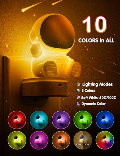 L LOHAS LED Night Light for Kids, 3D Space Night Light Plug in
