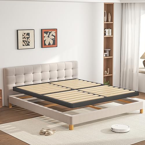 VIPSHOW 2 Inch Full Sag-Proof Wooden Slats Box Spring with Round Corners