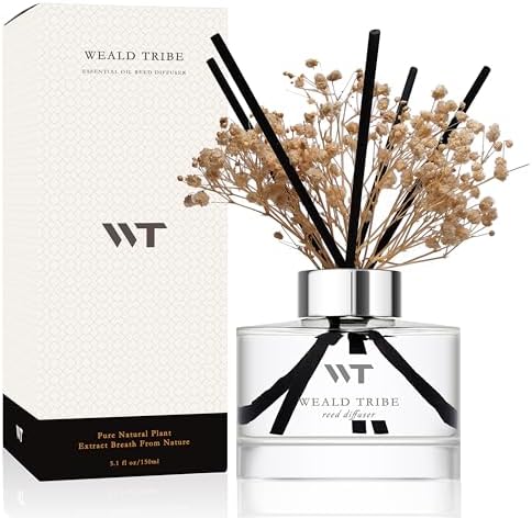 WEALD TRIBE Reed Diffuser Set Rainforest Mist Scent for Shelf Decor