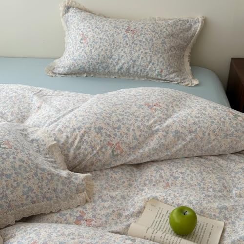 Queen Size Gauze Duvet Cover 90"×90",100% Cotton Bedding Set 3 Pcs