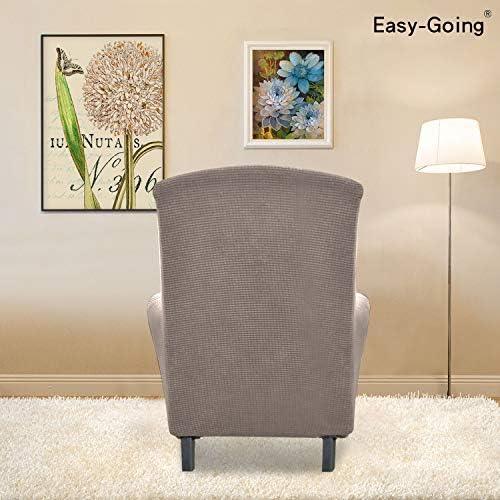 Easy-Going Stretch Wingback Chair Sofa Slipcover Taupe