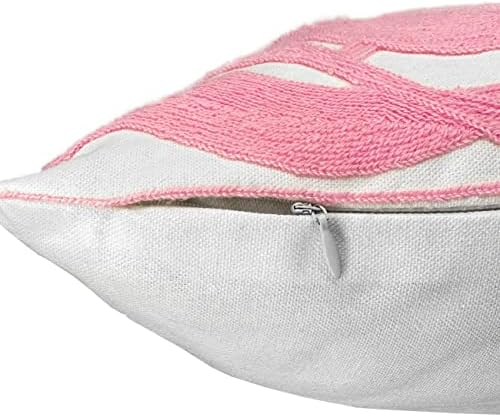 Alysheer Floral Embroidered Throw Pillow Cover 18"x18" 1pc, Light Pink
