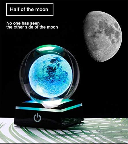 3D Moon Crystal Ball Planet Space Decor Astronomy Science Gift Lamp