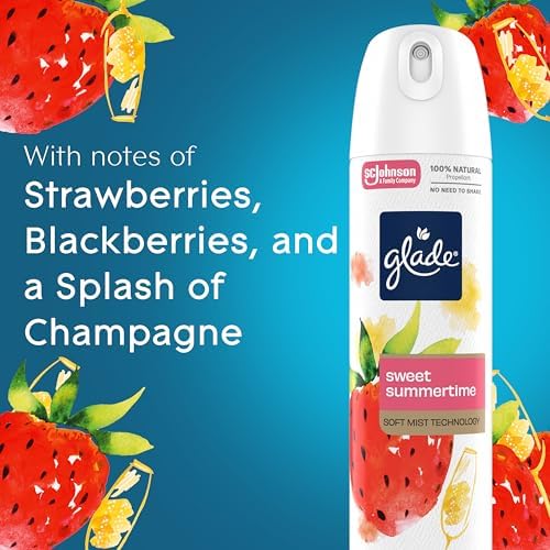 Glade Air Freshener Room Spray, Sweet Summertime Scent, Odor Fighting to Deliver Long Lasting Freshness, 7.3 Oz, 6 Count