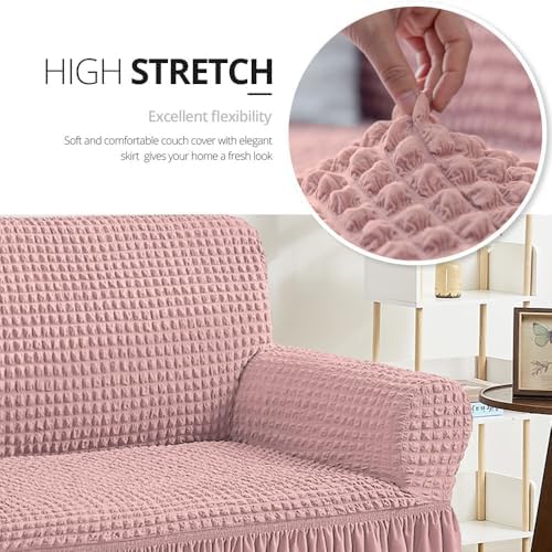 NICEEC Loveseat Covers Washable Love Seat Couch Covers Slipcover with Skirt