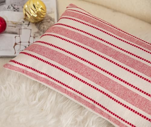 Valentines Lumbar Pillow Covers, Boho Textured Long Accent Pillow Case, Red Pillow Covers 14 x 36 Inch Valentines Day Decoration, Chair Sofa Bedroom Living Room Home Decor Cushion Case, Pack of 1
