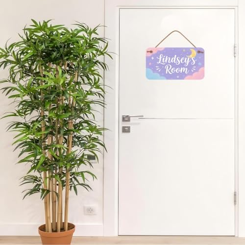 Personalized Name Sign - Door Sign- Kids bedroom Sign- Moon and clouds - Custom Name Sign