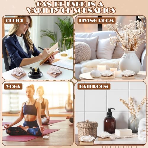 3 Pcs Passive Essential Oil Diffuser Stone Set, Natural Wood Tone