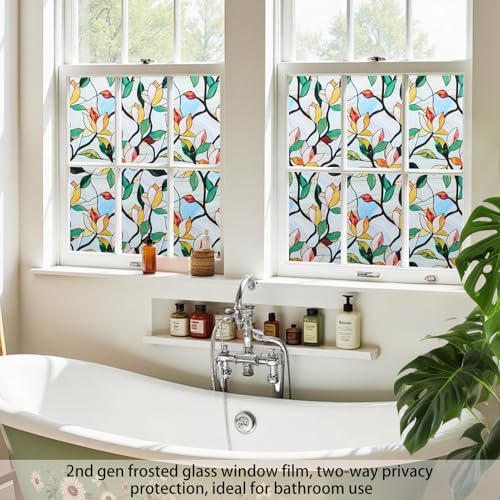 DKTIE 2nd Gen Frosted Glass Window Privacy Film Art Deco 29.5in X 118.1in