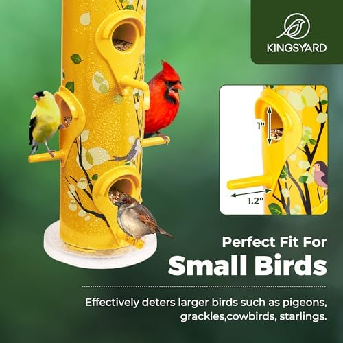 Kingsyard Metal Bird Feeders for Outdoors Hanging, Tube Bird Feeder