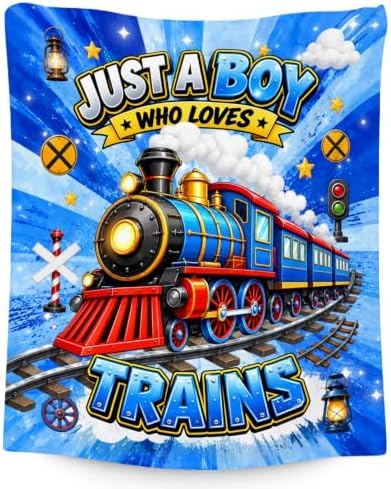 Kids Blankets Gifts for Boys Teens, Train Blanket for Birthdays