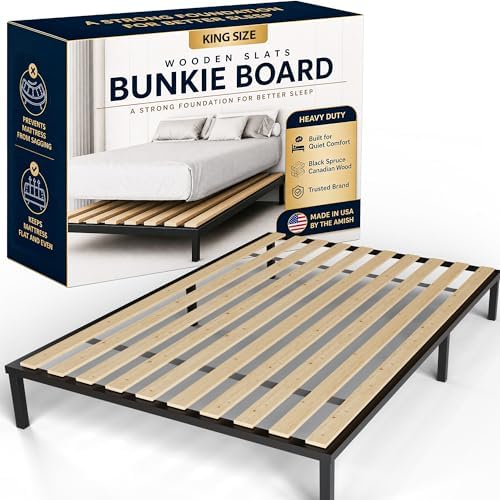 Treaton, 0.68-Inch Heavy Duty Vertical Wooden Bunkie Board/Bed Slats, King, Beige
