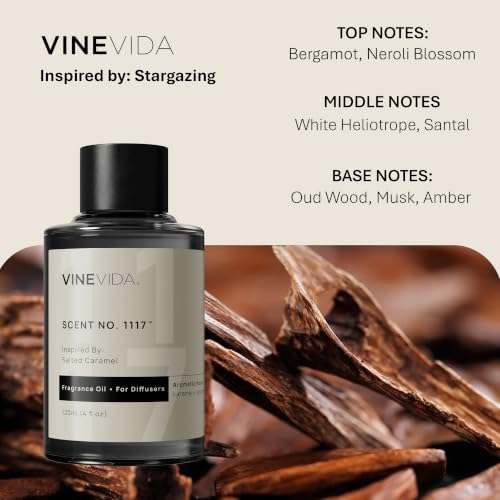 VINEVIDA [4 Fl Oz] Scent NO. 1117 Fragrance Oil for Cold Air Diffusers, Aromatic Notes of Caramel Spice, Salt, Sugar, Rum & Vanilla Essential Oils for Diffuser Oil Refill & Air Freshener Spray