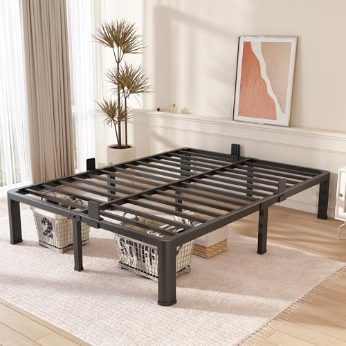 14 Inch King Metal Bed Frame with Rounded Corner,Mattress Retainer