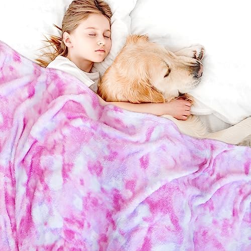 MUGD Pink Throw Blanket for Girls, Small Blankets for Kids Toddler 40"x50"