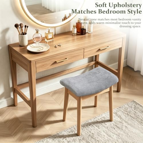 Royal Windsor Vanity Stool, 18" H Makeup Chair,Small Ottoman Stool