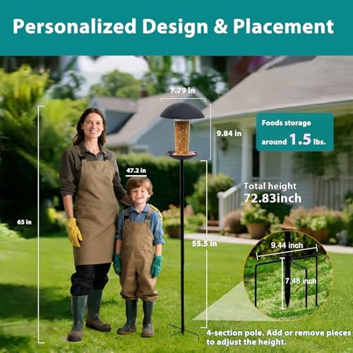 Goodeco Metal Bird Feeder with Pole Stand - 1.5lb Capacity