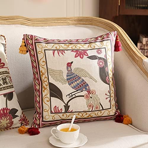 patdrea Designer Vintage French Throw Pillow Cover,18"x18"