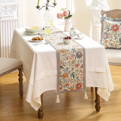 bilin gaier Designer French Vintage Printed Table Runner,71"x12"